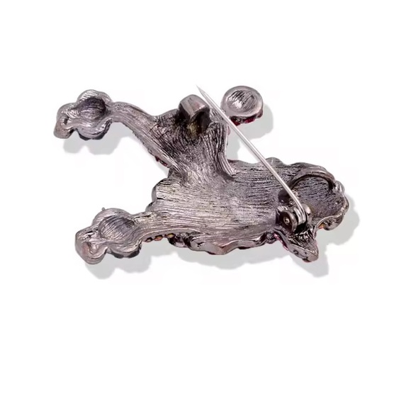 Poodle Amber Crystal Brooch - Picture 5 of 5